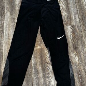 Nike Black Athletic Leggings with Swoosh Logo